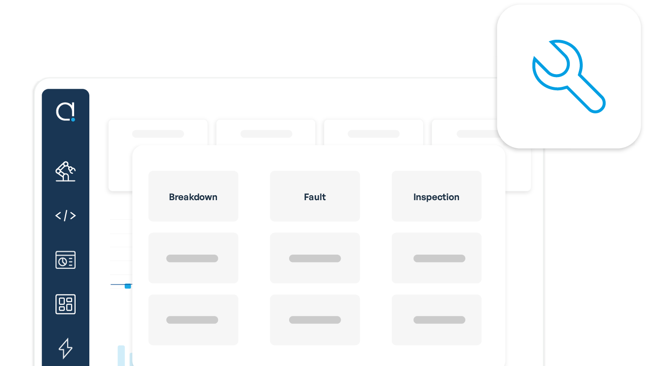 Maintenance management software module for manufacturing